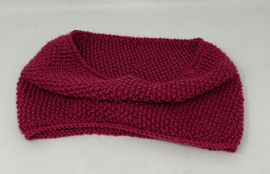 Fuchsia Acrylic Seed Stitch Knit Cowl