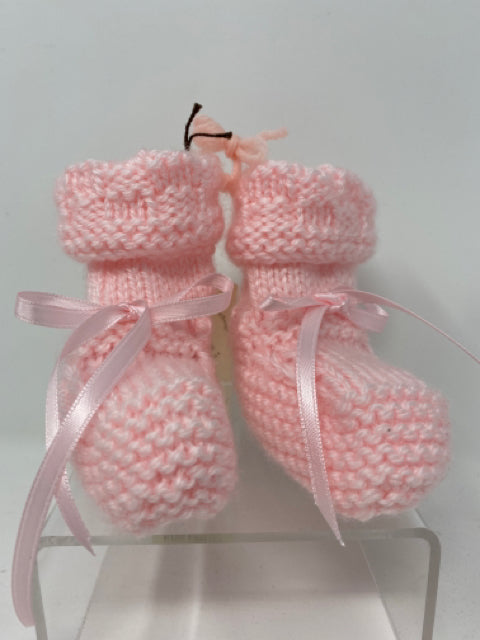 Newborn Pink Acrylic Booties