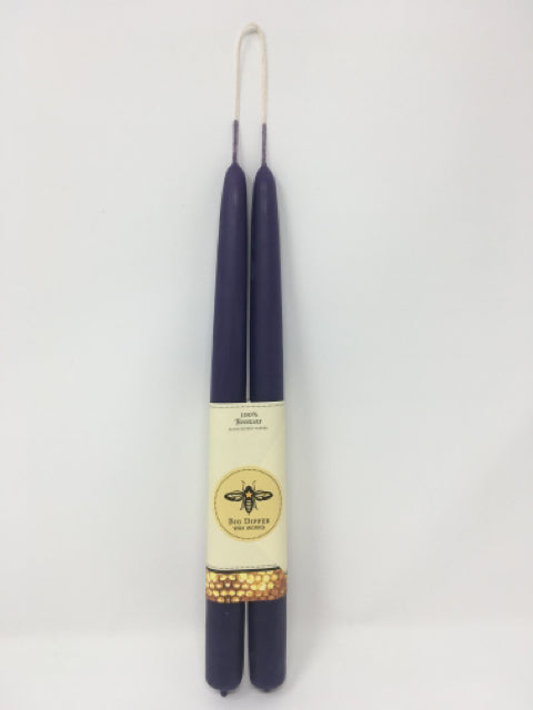 Eggplant Beeswax Taper Candles