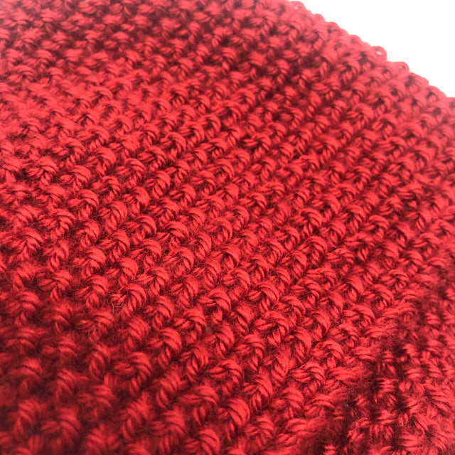 Red Acrylic Seed Stitch Knit Cowl