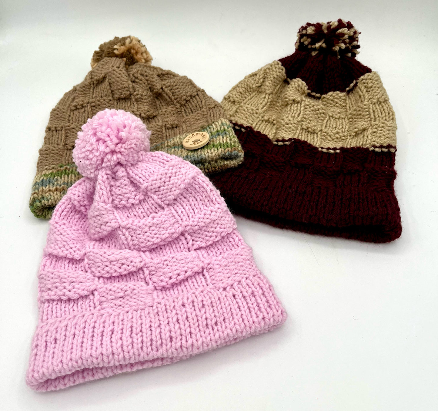 Child Small-Medium Assorted Acrylic Slouch Beanies and Pom Pom Hats