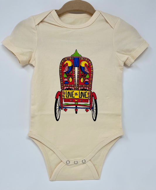 3-6 M Rickshaw Love is Love Onesie