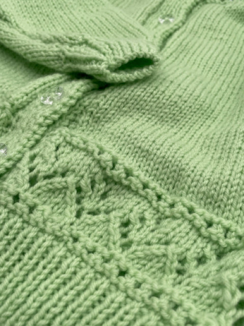 2 Y Pale Green Acrylic Cardigan with Lace Band