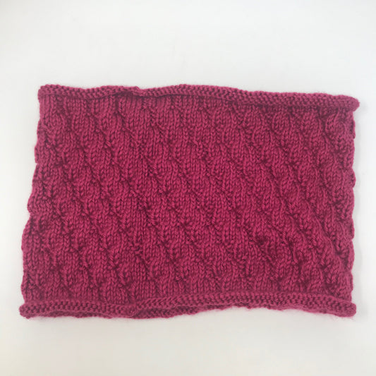 Fuchsia Acrylic Cable Knit Cowl