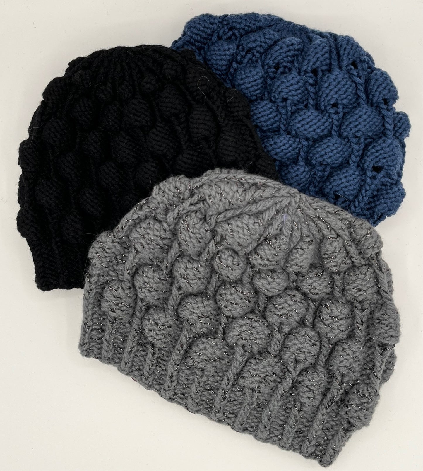 Wool Blend Knit Bobble Knit Hats