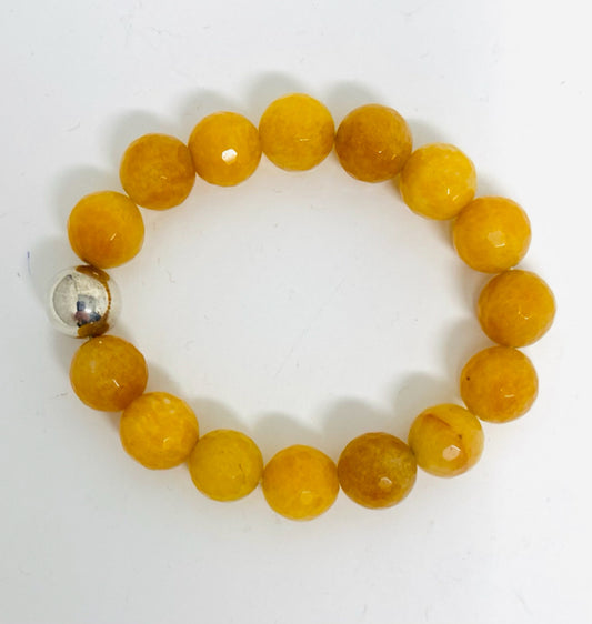 Faceted Yellow Agate Bracelet