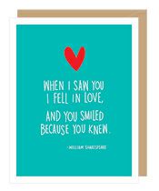 Shakespeare Love Quote Card