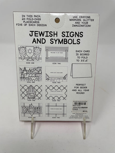 20 Colorpix Jewish Symbols Place Cards