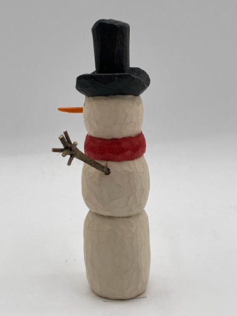 Snowman with Tophat & Red Scarf