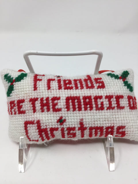 Friends Are the Magic of Christmas Saying Pillow