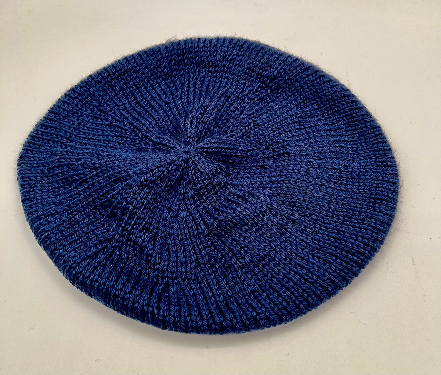 Navy Acrylic Stockinette Knit Slouch Hat