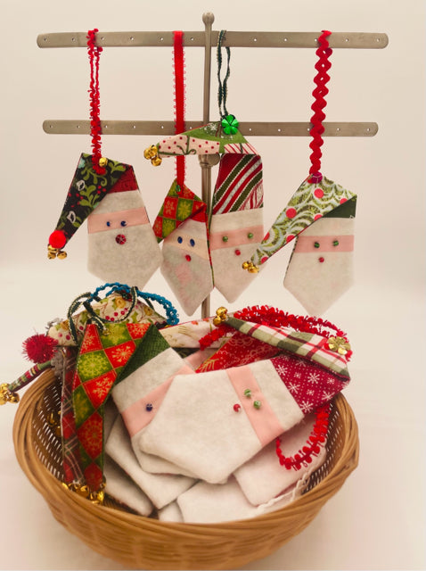 Handsewn Santa Ornaments