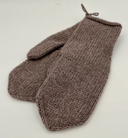 Adult S Heather Grey Knitted Yak & Silk Blend Mittens