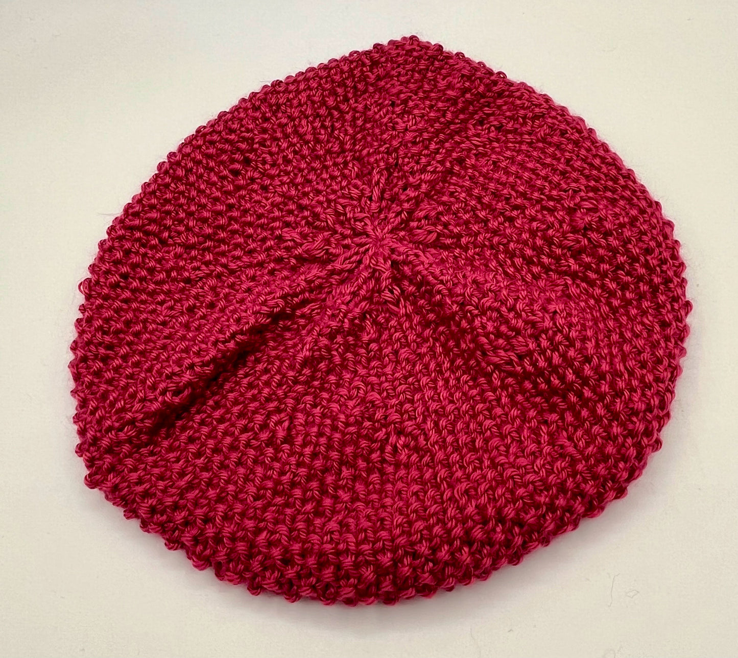 Fuschia Acrylic Seed Stitch Knit Slouch Hat