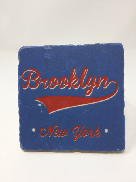 Brooklyn Blue with Red Stone Coaster