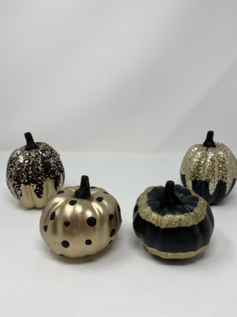 Black & Gold Glitter Pumpkins