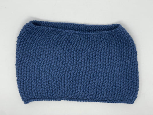 Navy Acrylic Seed Stitch Knit Cowl