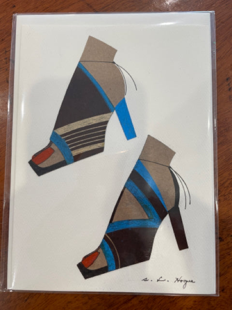 Turquoise And Brown Shoes Card