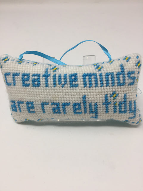 Creative Minds are Rarely Tidy Saying Pillow