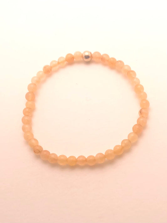 Yellow Calcite small smooth Gold filled Bead Bracelet