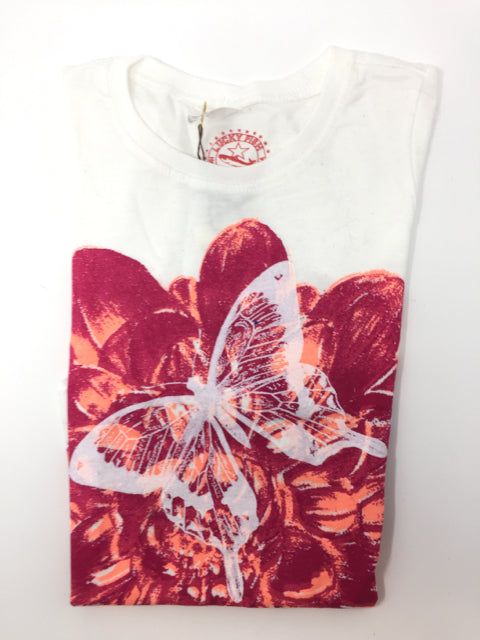 XS White & Pink  Butterfly T-Shirt