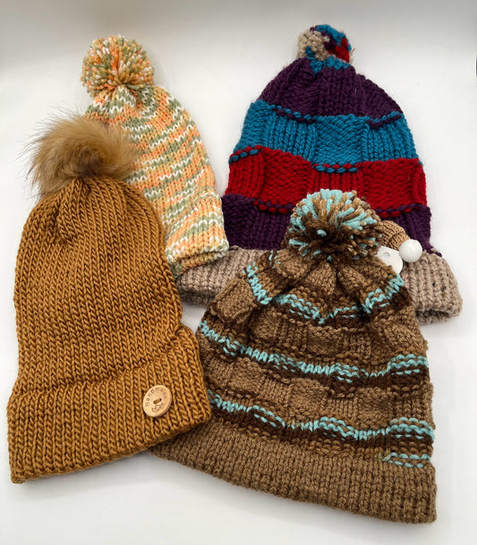 Adult Assorted Acrylic Slouch Beanies and Pom Pom Hats