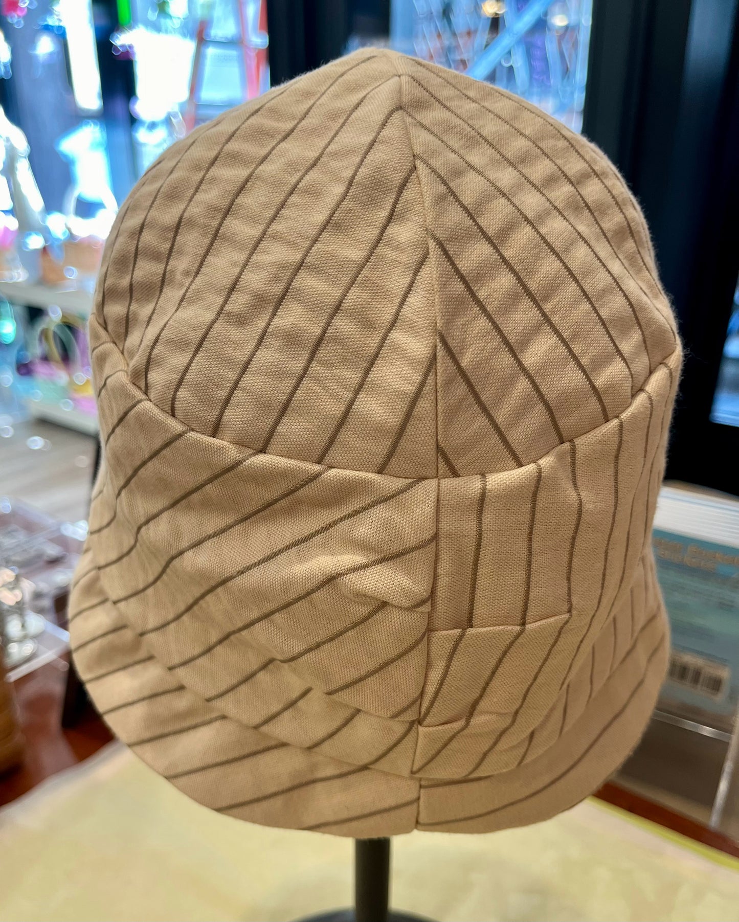 Cream & Taupe Cloche Hat