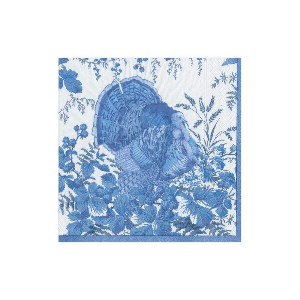 Thanksgiving Blue Toile Turkey Napkins