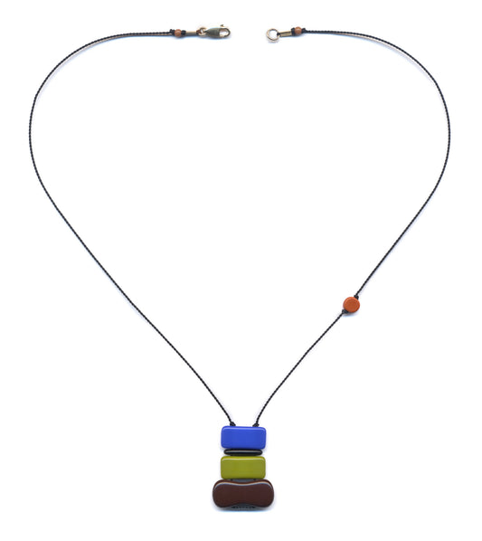 Colorblock Necklace, German Vintage Glass Beads