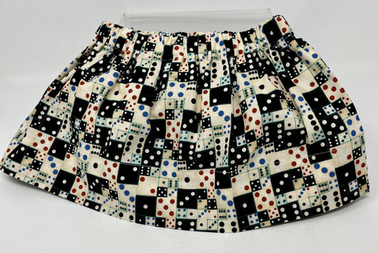 1-2 Y Twirly Skirt - Black and White Domino Motif