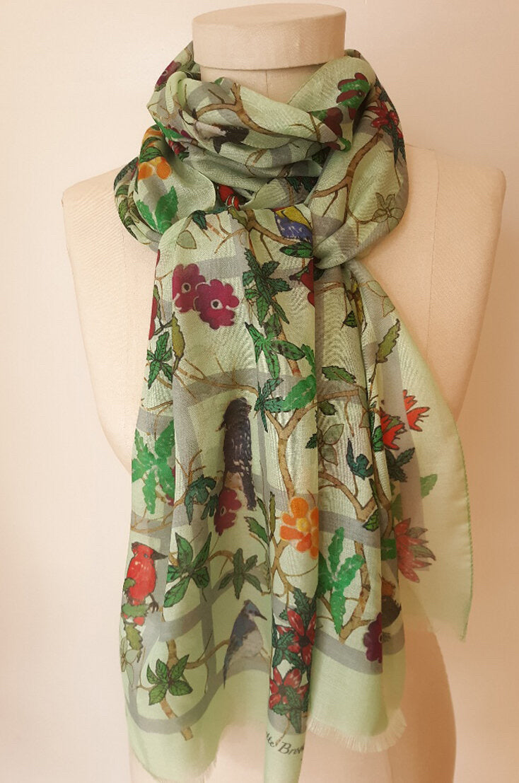 Birds on Trellis Scarf