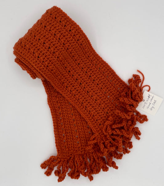 Pumpkin Wool Crochet Scarf