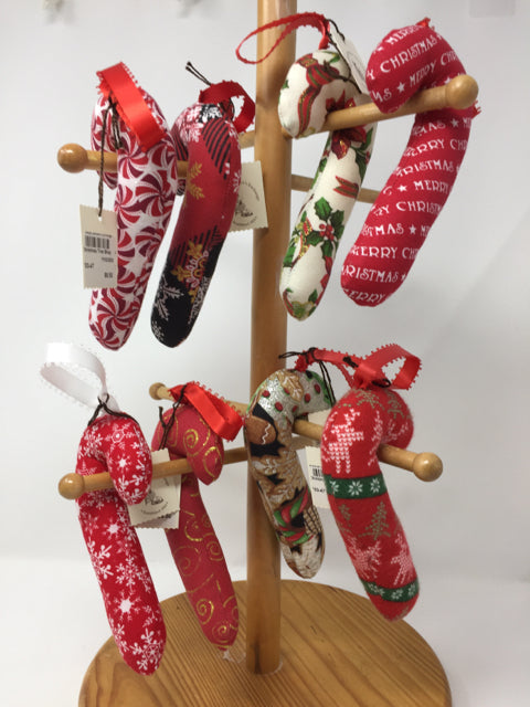 Fabric Candy Cane Ornament