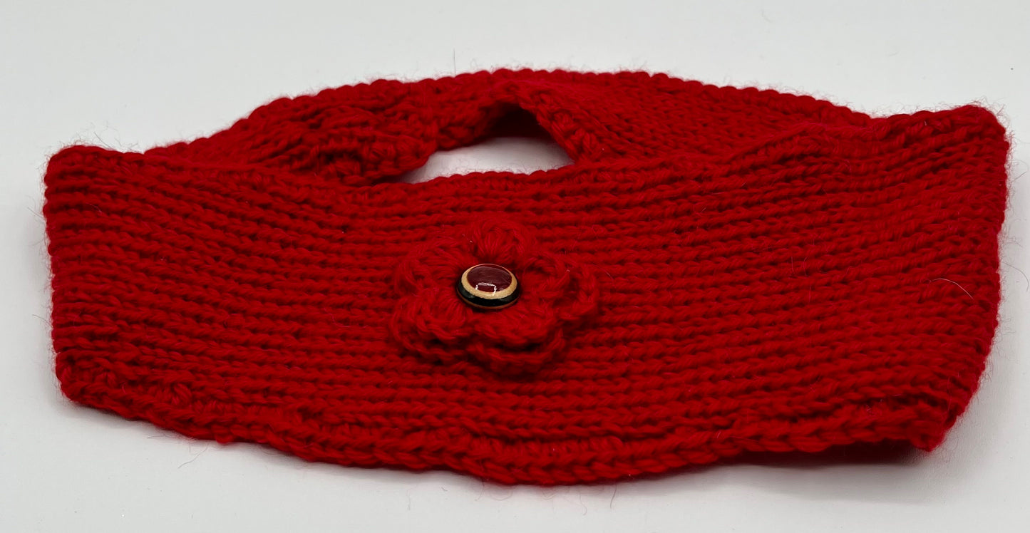 Red Alpaca Knit Headband