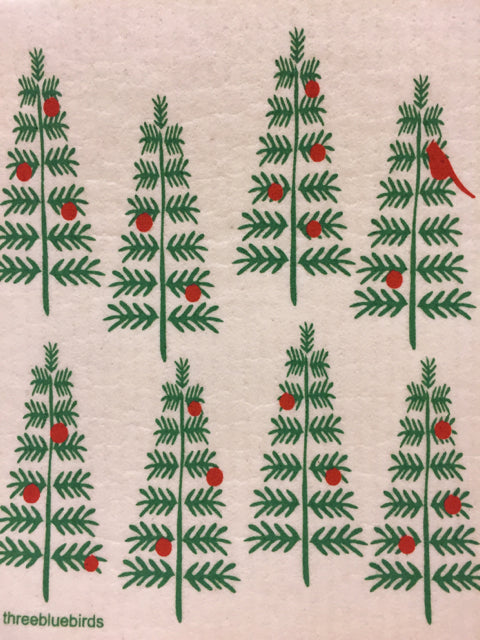 Christmas Trees Swedish Dishcloth