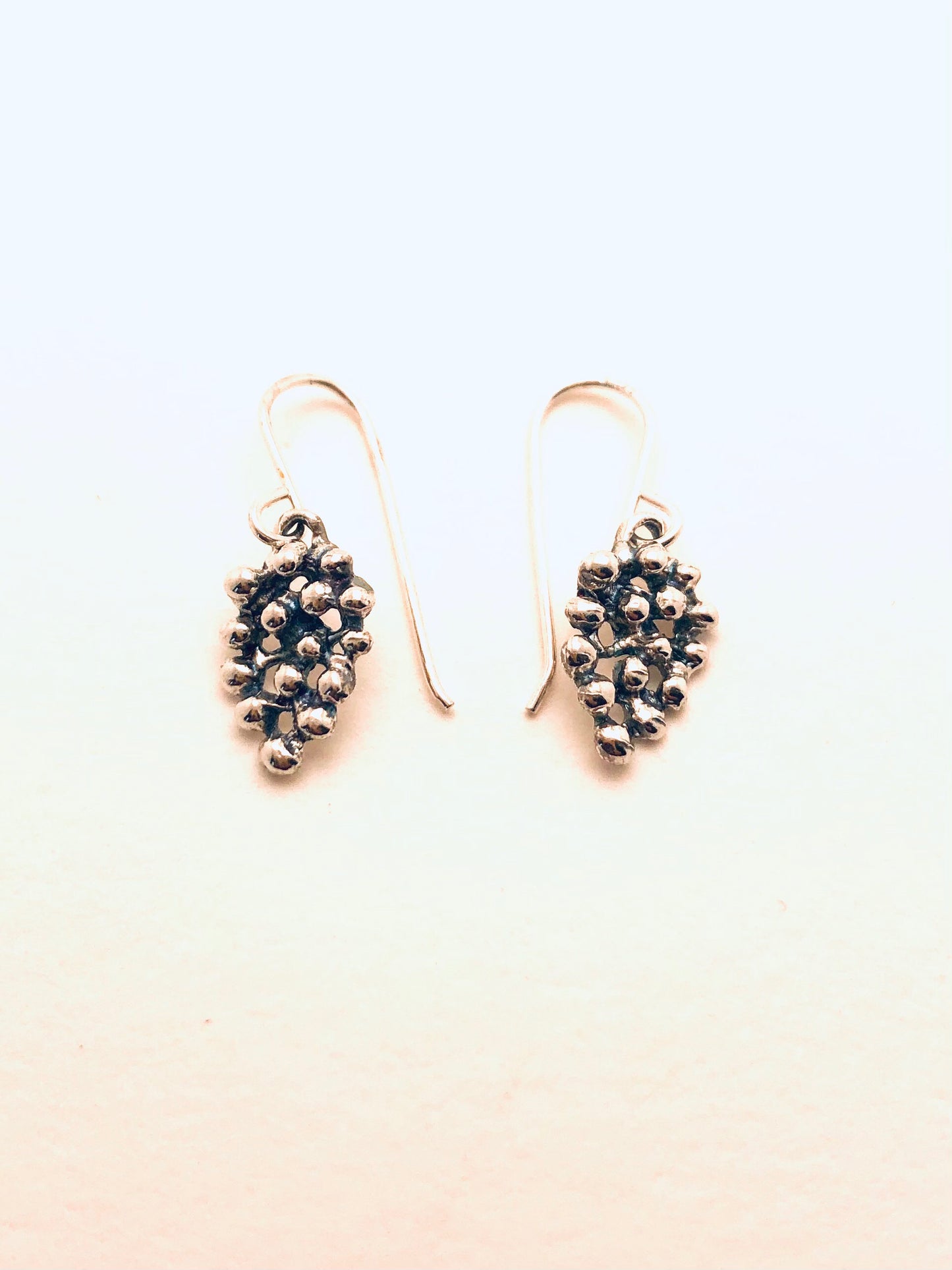 Dotted Tear Drop Sterling Earrings