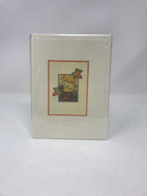 Jack-O-Lantern Plaque With Leaves Card