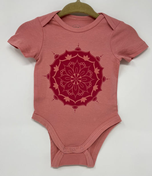 3-6 M Mandala Onesie in Melon