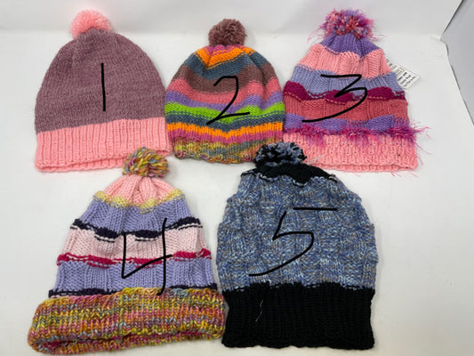 Child Small-Medium Assorted Acrylic Pom Pom Beanies