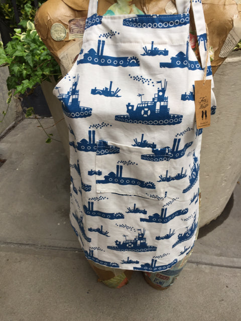 Tugboat Kid's Apron - Red or Blue