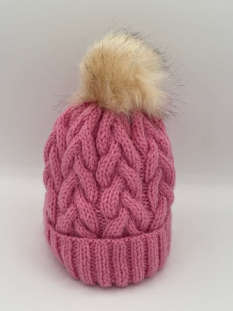 Child's Small Faux Fur Acrylic Pom Pom Hat in Assorted Colors