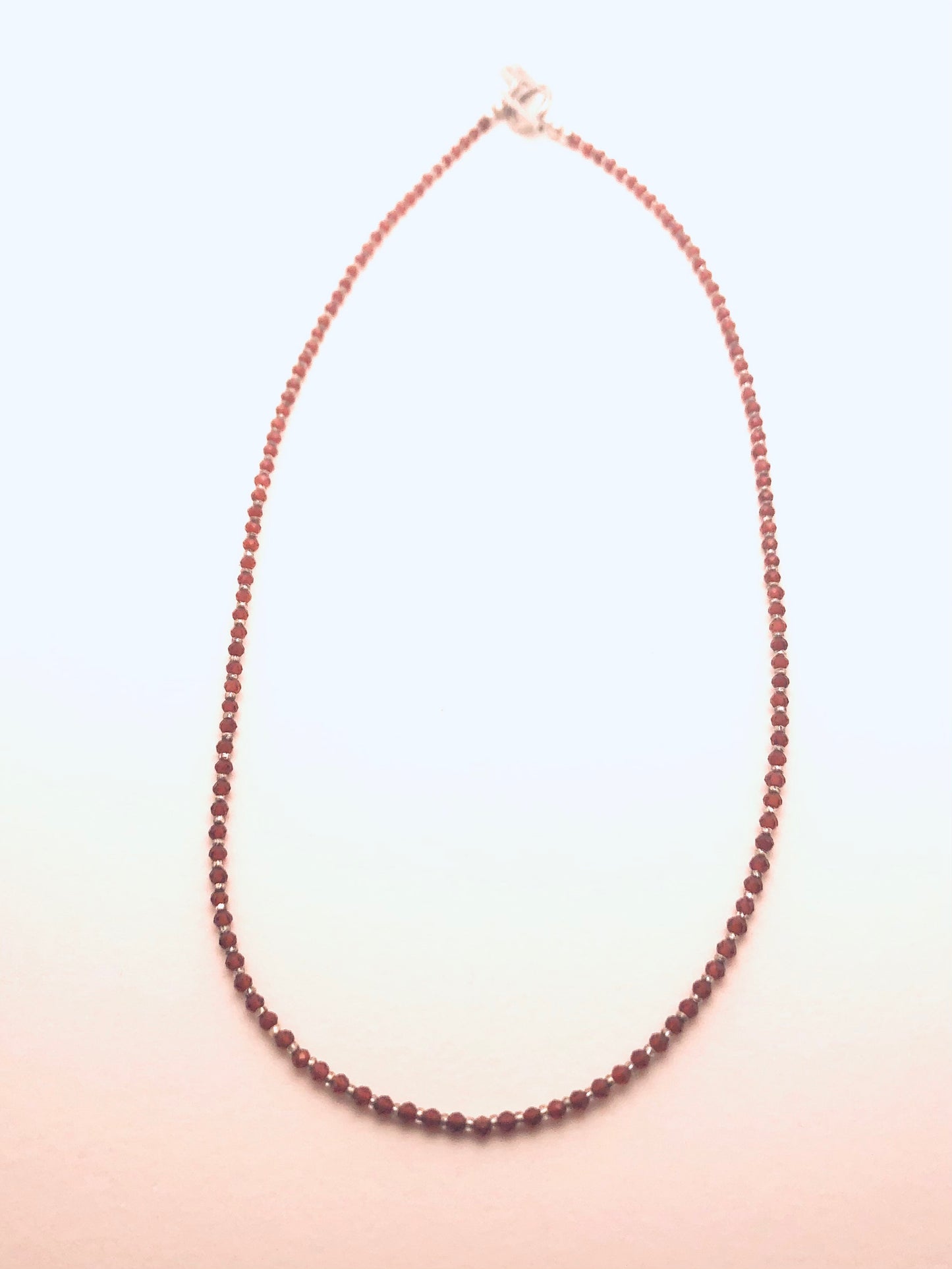 Garnet and Hill Tribe Silver Necklace