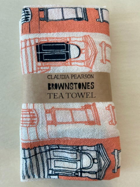 Pink Brownstone Tea Towels