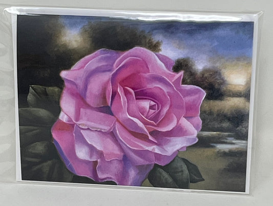 Rose In Landscape Card