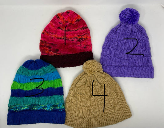 Adult Assorted Acrylic Slouch Beanies and Pom Pom Hats