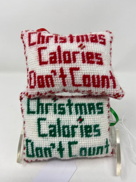 Christmas Calories Don't Count Saying Pillow