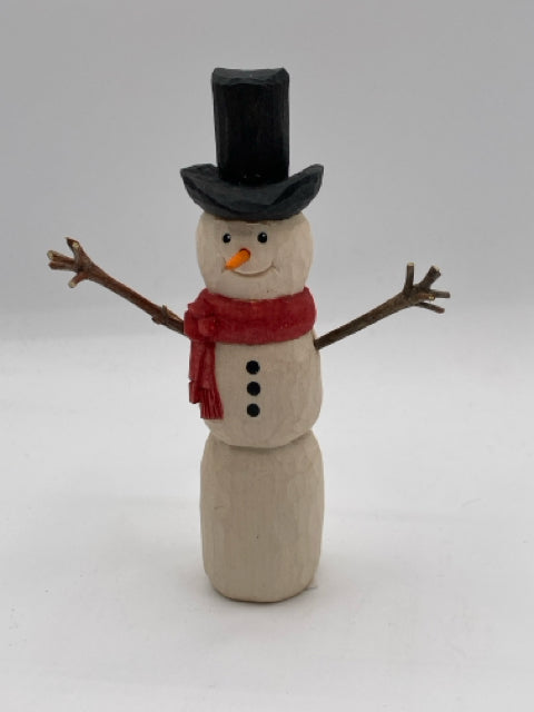 Snowman with Tophat & Red Scarf