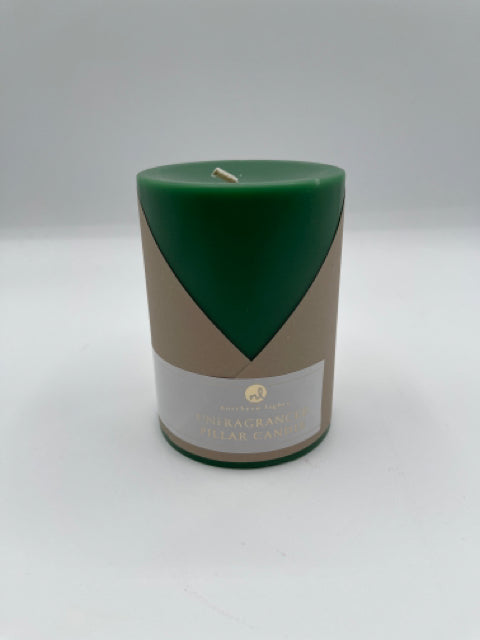 Unscented Hunter Green PillarCandle