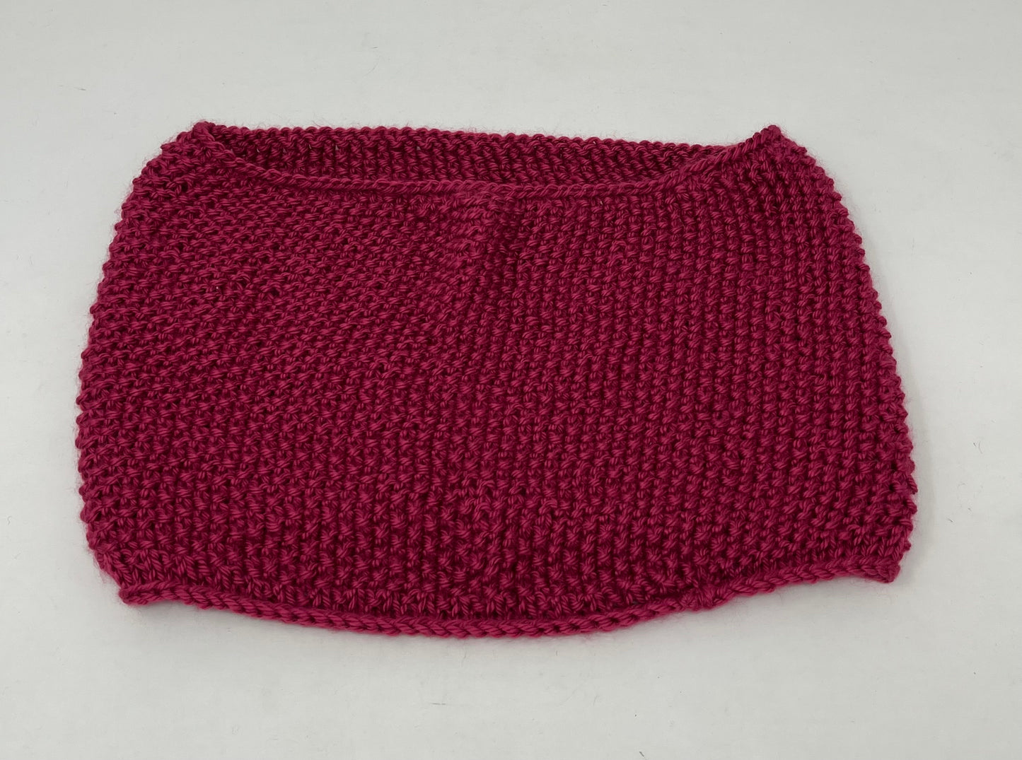 Fuchsia Acrylic Seed Stitch Knit Cowl