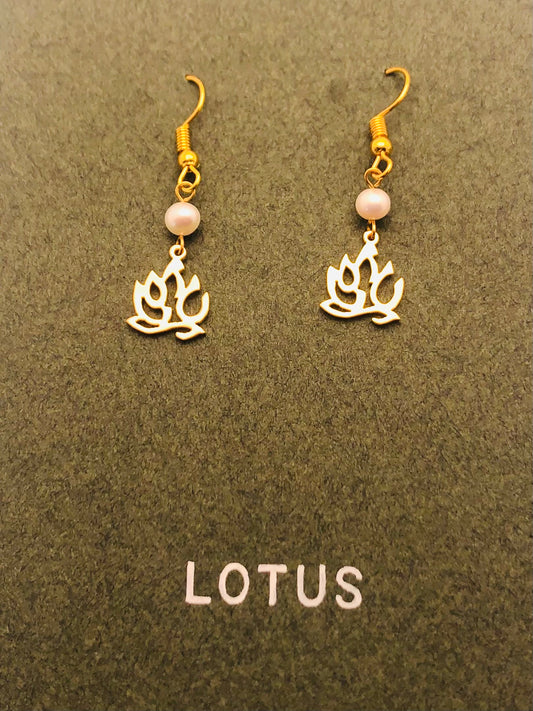 Lotus in English Earrings